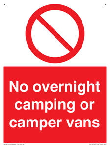 No overnight camping or camper vans